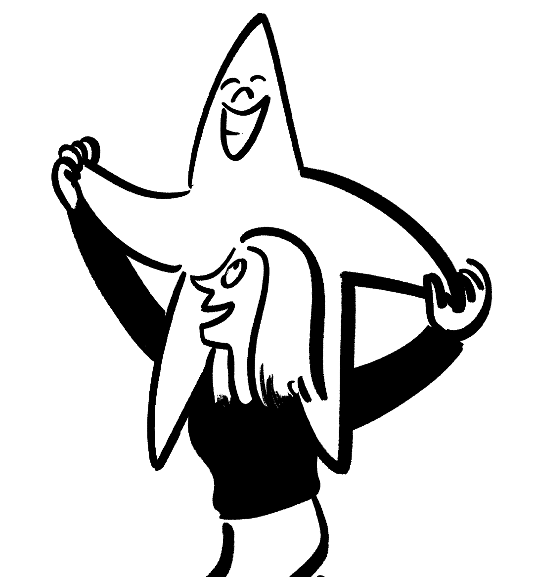 Illustrazione di una stella arancione Filopea